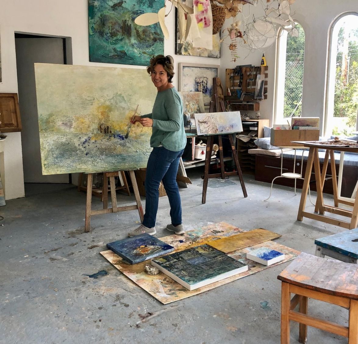 Monsina Rossello en su estudio en Mallorca